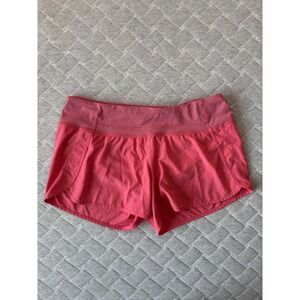 Lululemon Shorts Womens 10 Pink Run Speed Athletic Gym Activewear Zip‎ Pocket